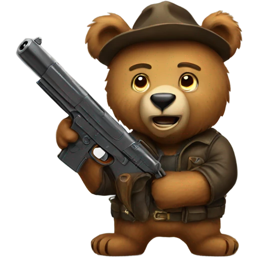 Bear with gun emoji