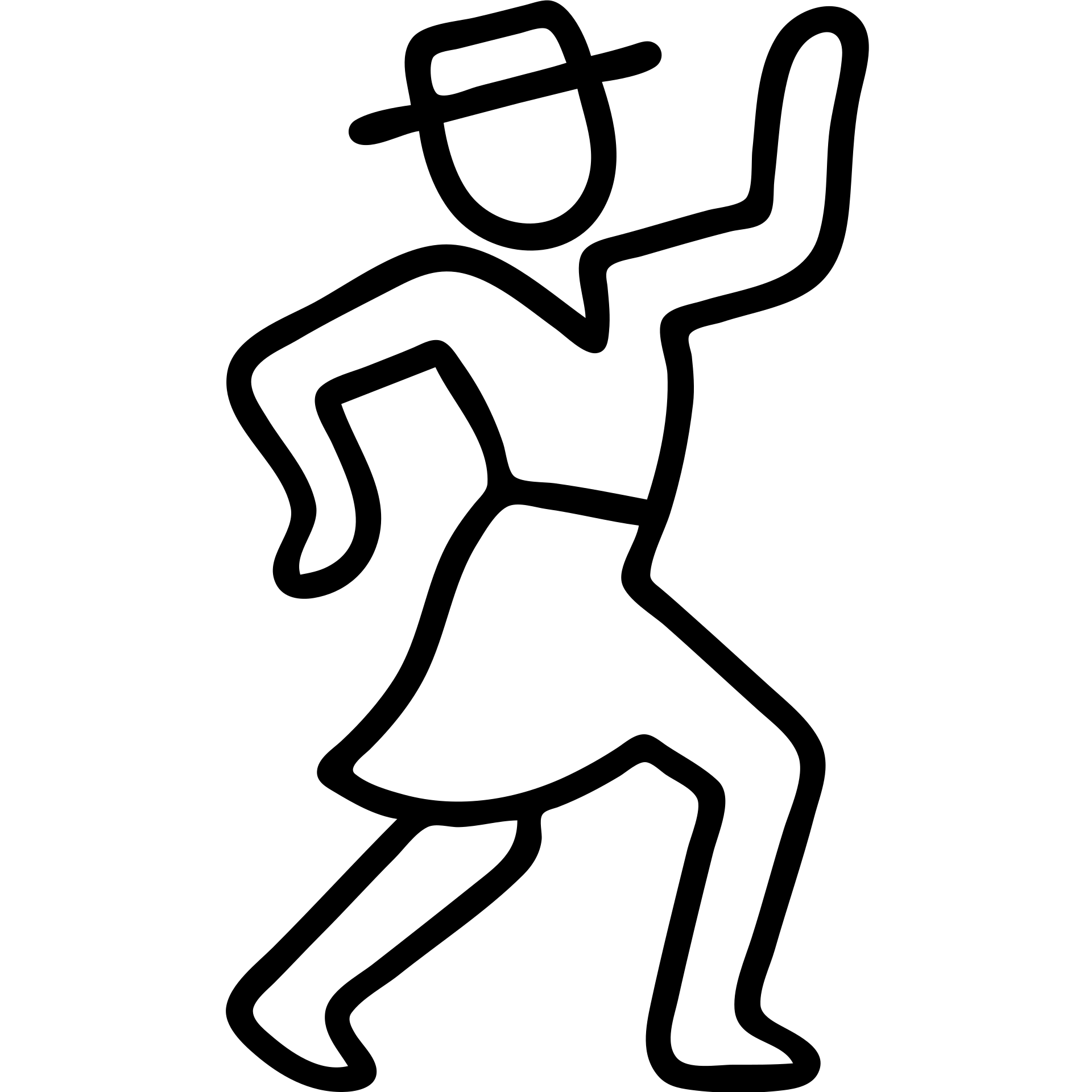 Simple Colombian salsa dancer silhouette in dynamic pose emoji