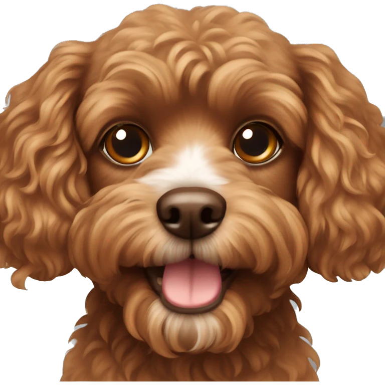 Brown cavoodle dog emoji