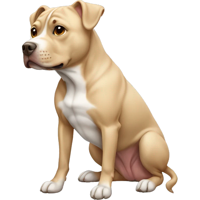 Beige pitbul with standing ears emoji