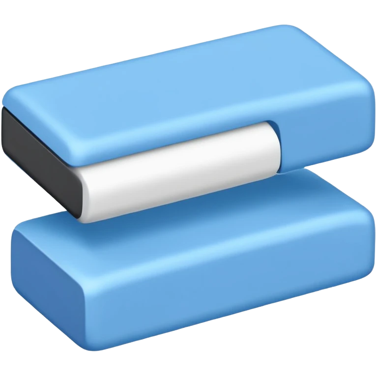 White eraser with blue wrap emoji