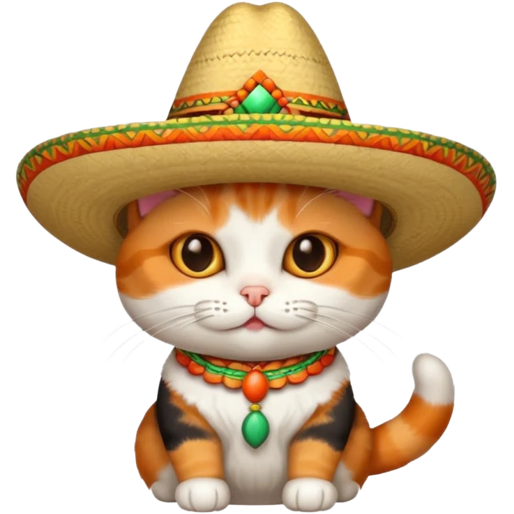 Gatto con cappello messicano emoji