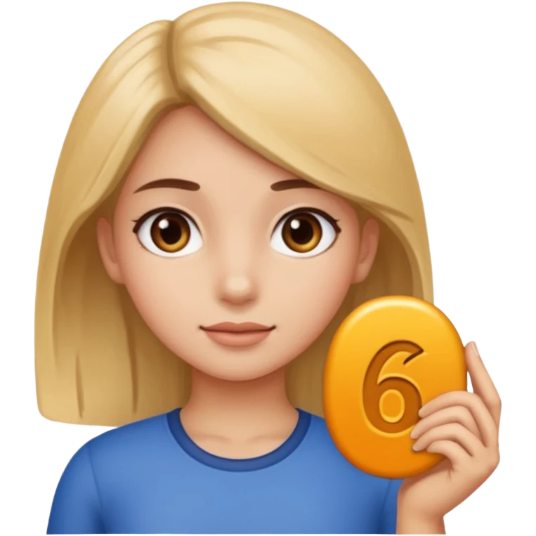 girl holding 67 emoji