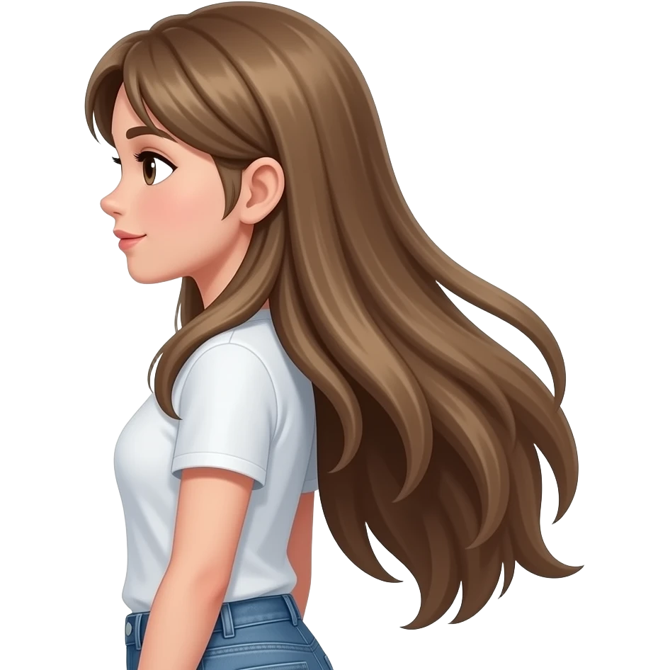 GIRL FACING HER SIDE SHOWING OFF HER LONG, BEAUTIFUL, LUSCIOUS DARK BLONDE HAIR FULL BODY SHOWING hair to her ass length emoji
