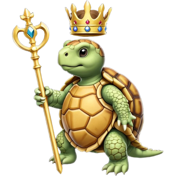 royal staff tortiose with scepter in left hand emoji
