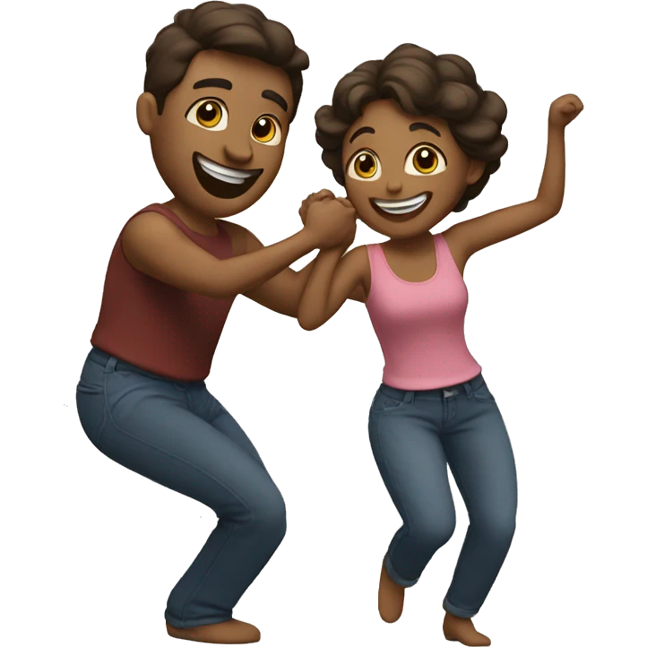 Happy couple dancing together  emoji
