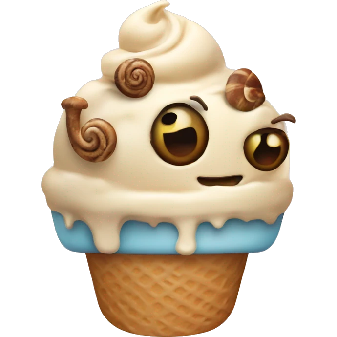 Ice cream with snails in it emoji