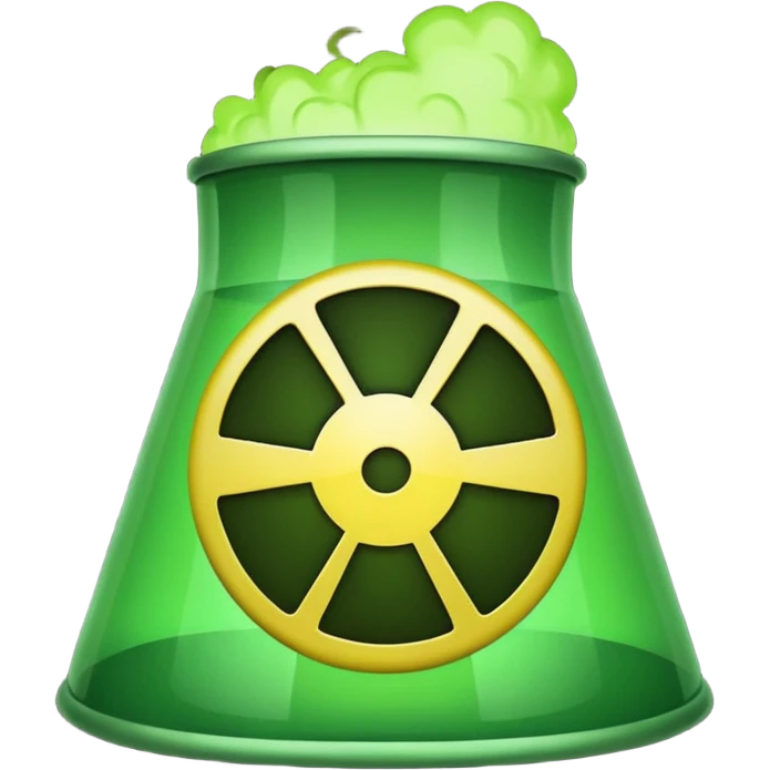 nuclear power plant with a green radioactive glow, emoji style, option 2 emoji