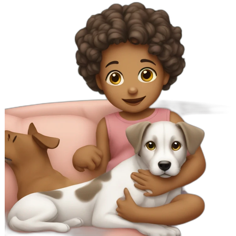 Baby humain with a dog emoji