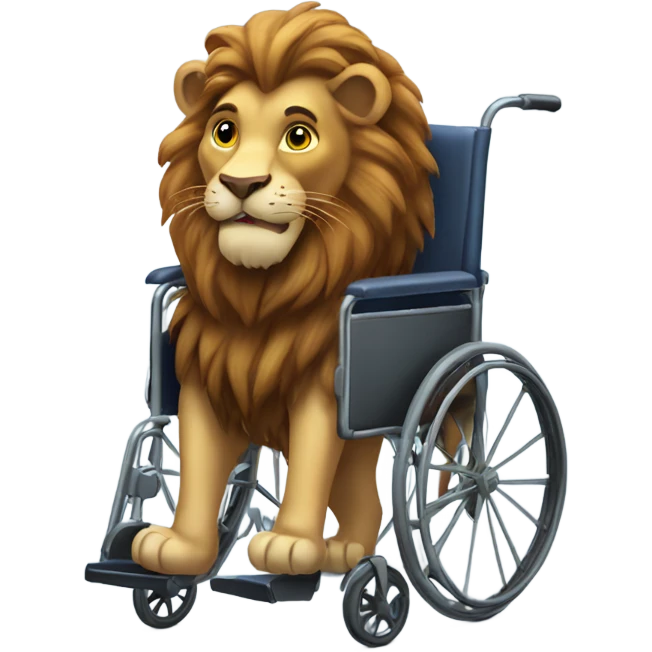 lion from the wizard of oz in a wheelchair emoji