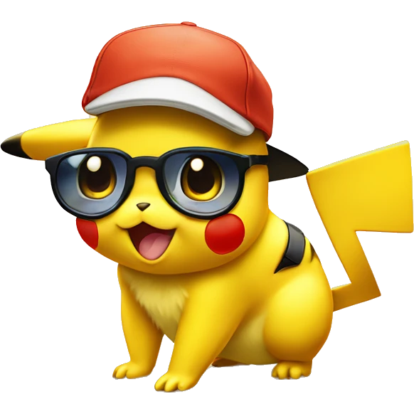 Pikachu avec casquette et lunette de soleil  emoji