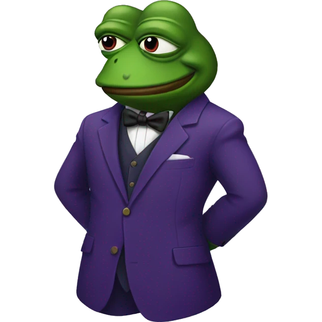 Purple PEPE with suit  emoji