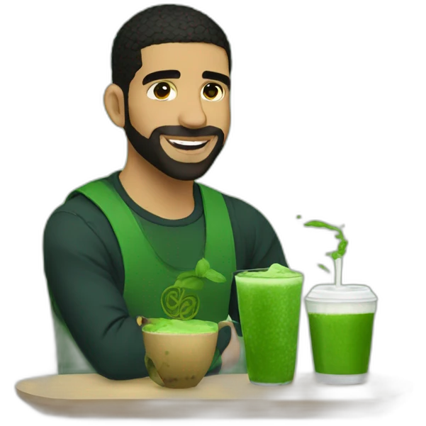 drake drinking matcha emoji