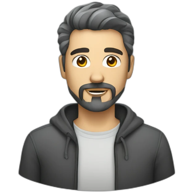 web developer short dark graying hair goatee emoji
