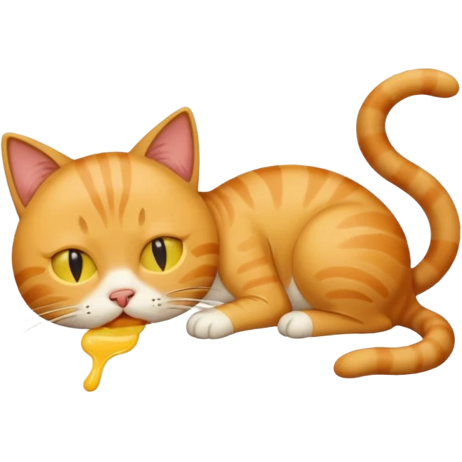 Cat that is vomiting on the floor   emoji