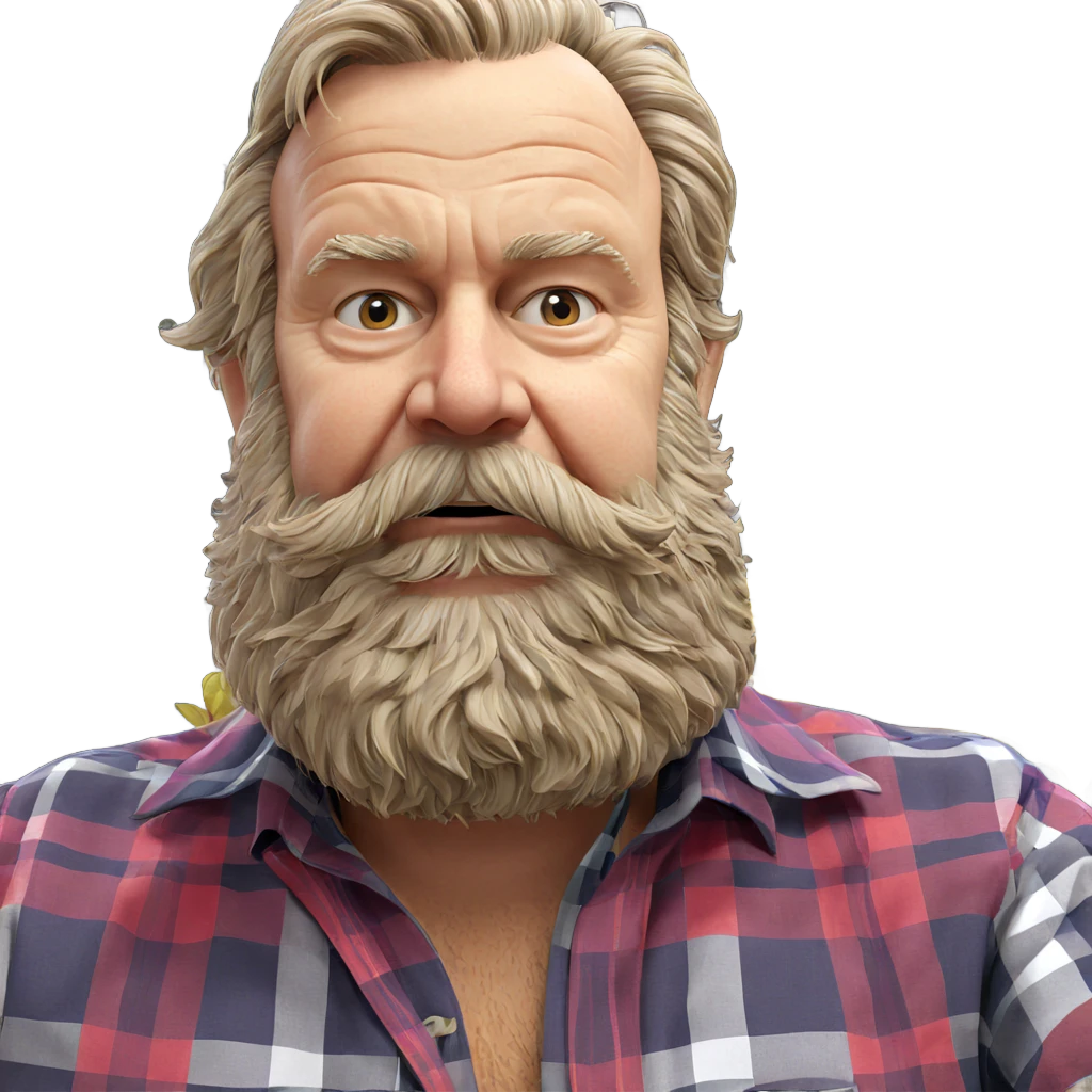 old man with plaid shirt emoji