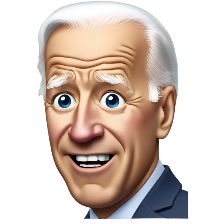 Joe Biden with his tongue out and sweat running down his face emoji