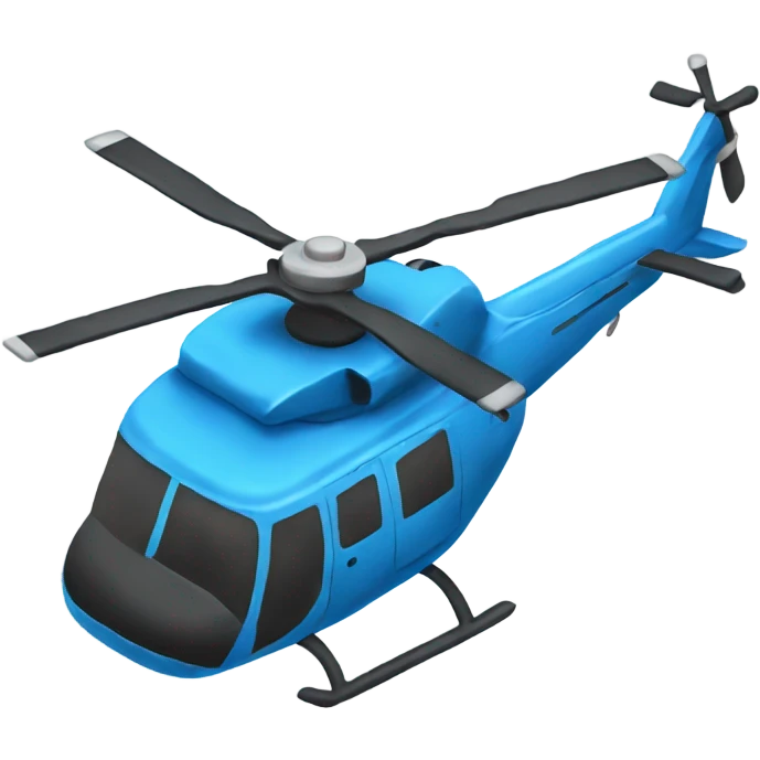A blue helicopter cute emoji