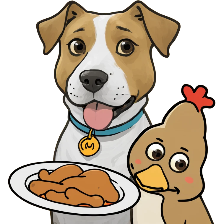 Dog with chicken  emoji