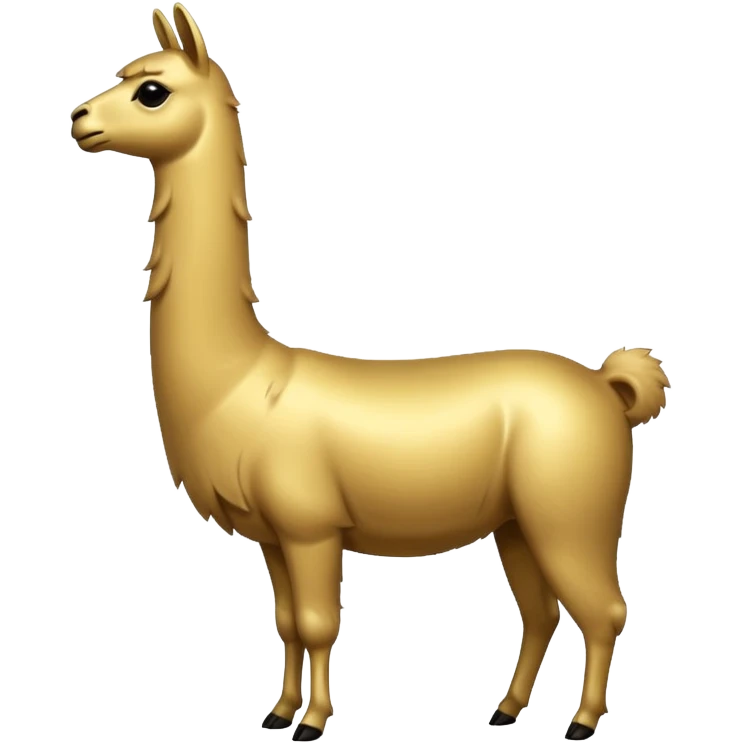 A small golden llama silhouette with a large white sign on its side emoji