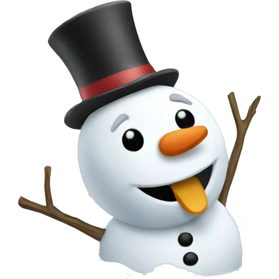 Snowman being made emoji