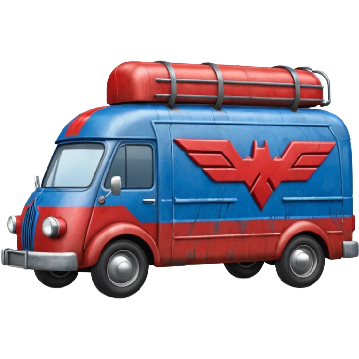 Heroic SuperBugman’s exterminator antique moving van  emoji