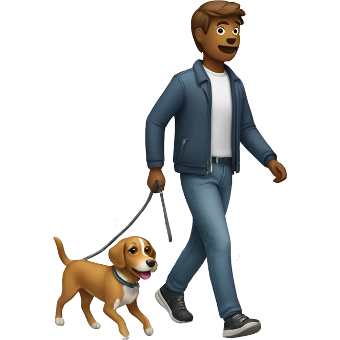 a person is walking a dog emoji
