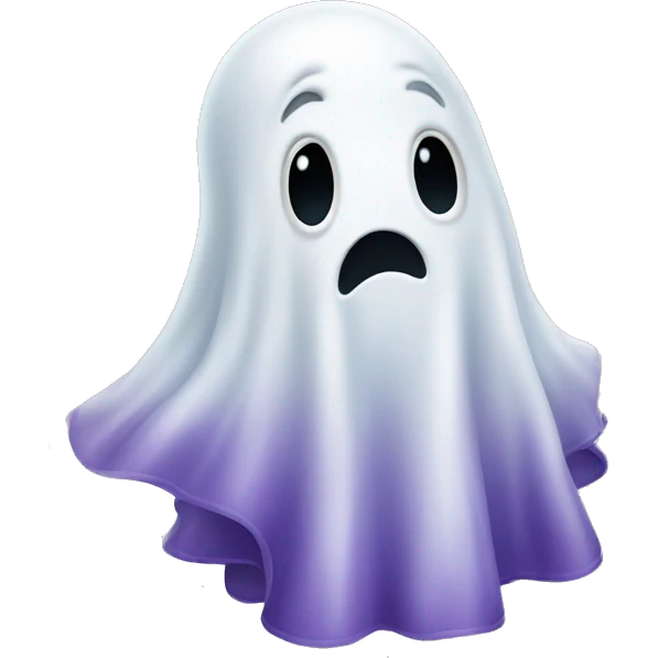 Ghost thinking of eggplants emoji