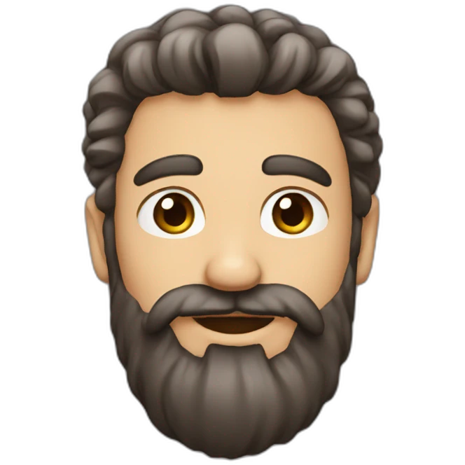 Hair darker and beard longer emoji