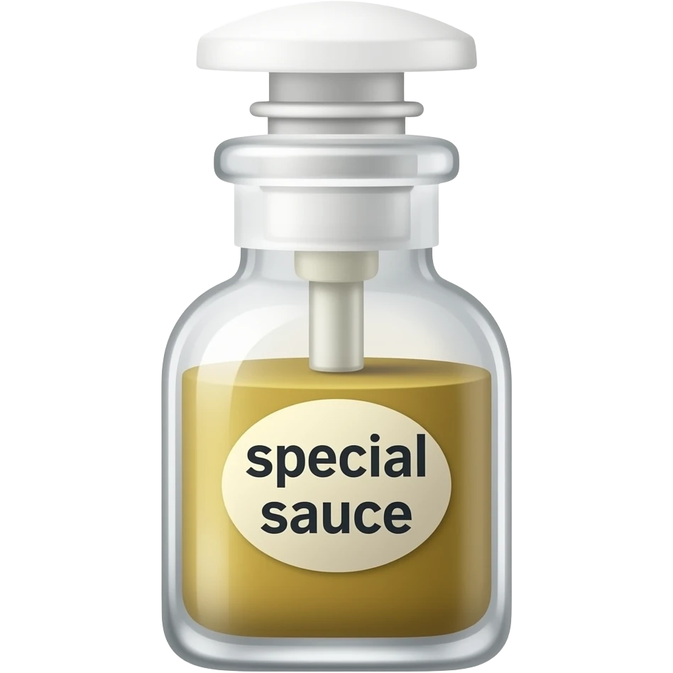 Dressing bottle that says "special sauce" emoji