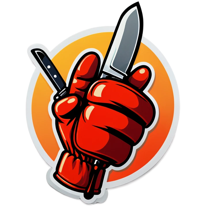 Glove with knifes emoji