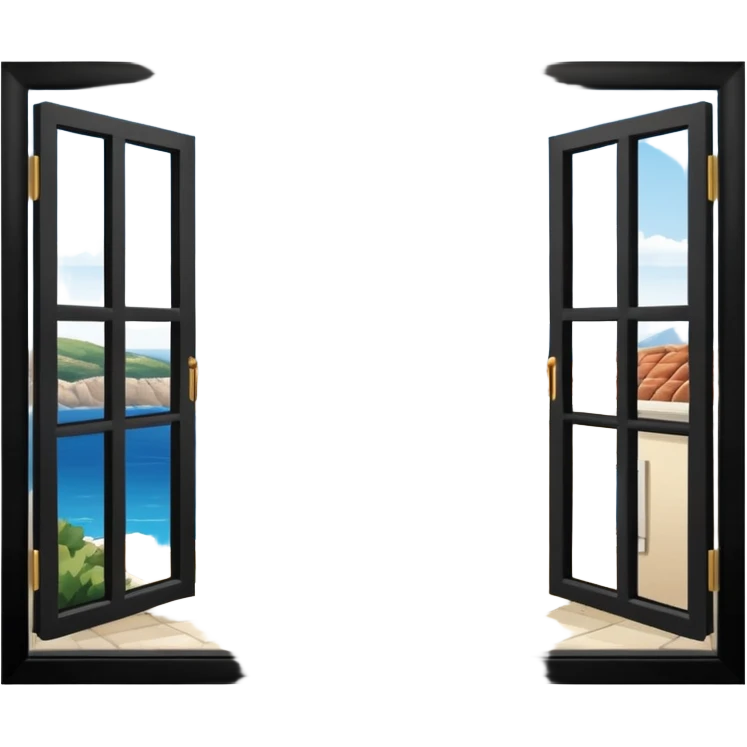 window apartment with sea view greece emoji