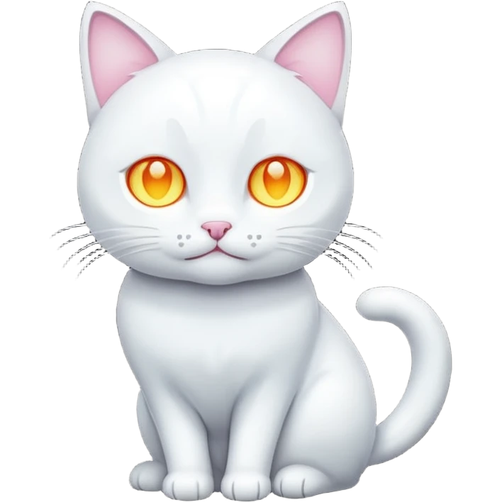 white cat luminous emoji