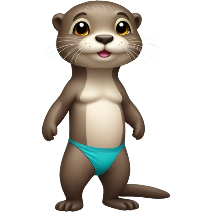 A cute otter wearing a bikini emoji