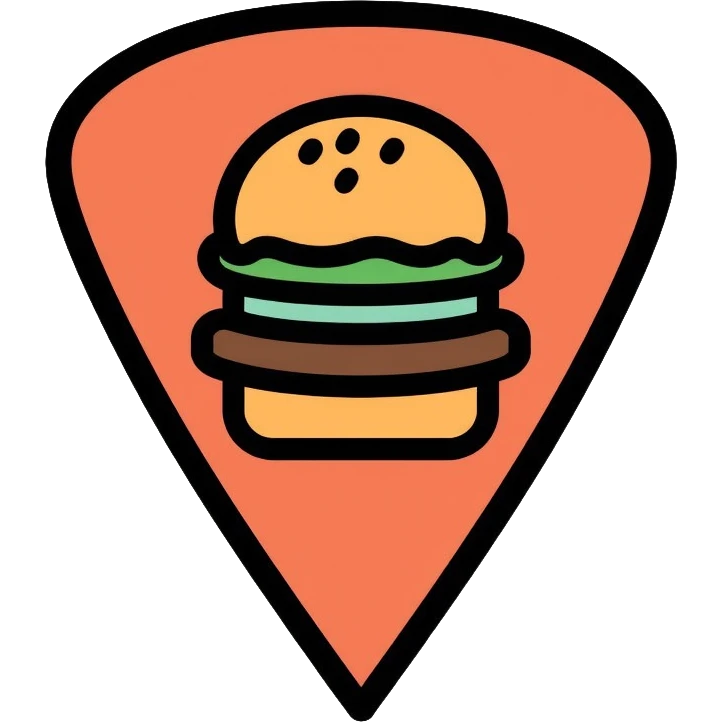hamburger restaurant location pin emoji
