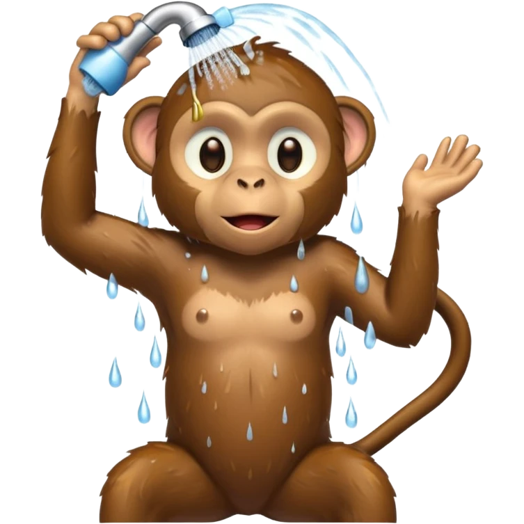 Monkey taking shower emoji