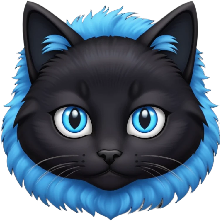 gato negro ojos celeste emoji