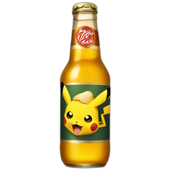 Pikachu drink beer emoji