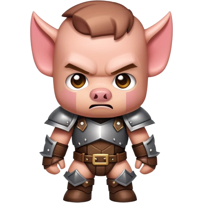 angry Minecraft baby Piglin in leather armor emoji