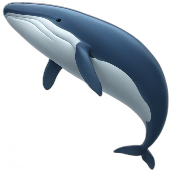 whale using computer emoji