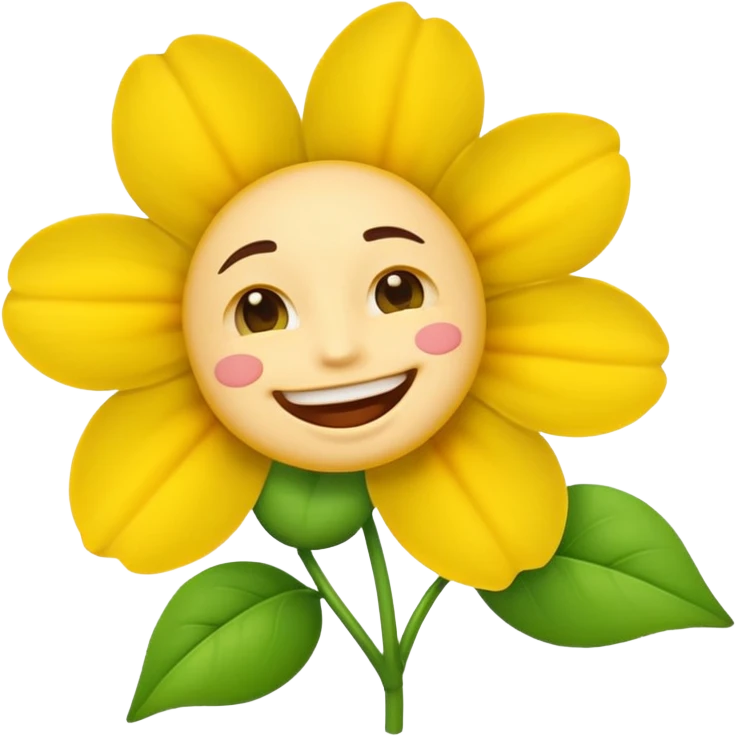 Normal emoji biting a flower emoji