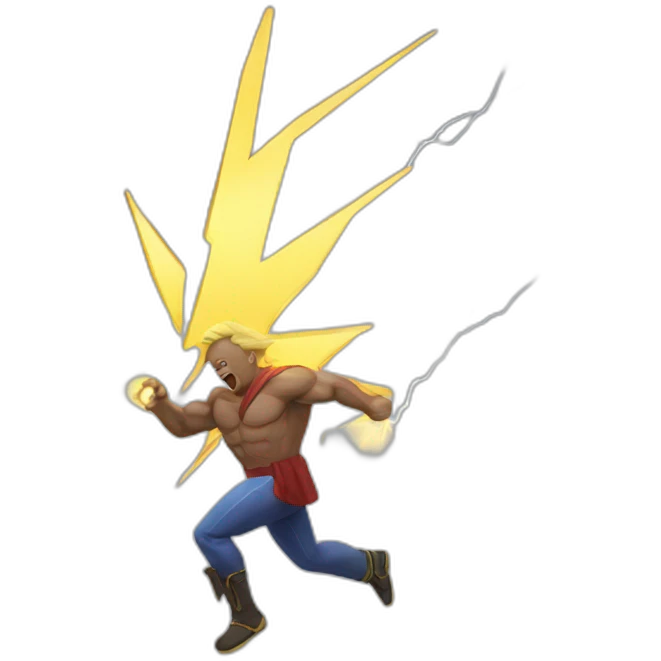 lightning hitting man emoji