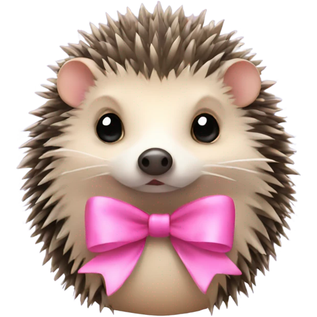 hedgehog with pink bows emoji