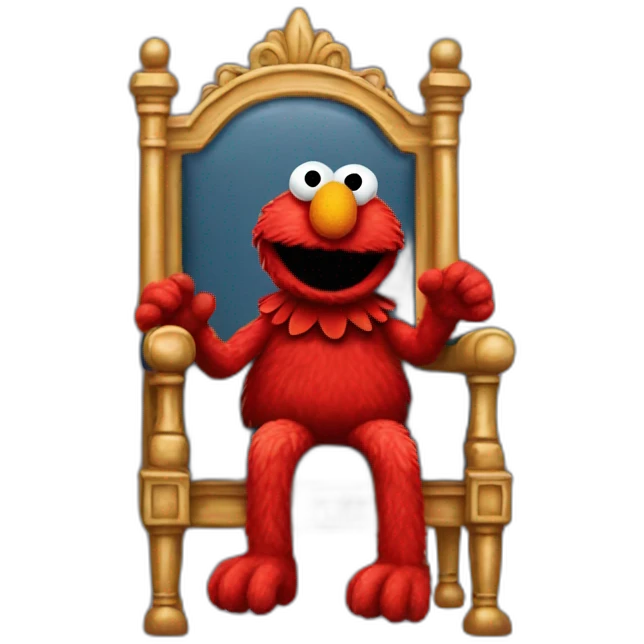 elmo sitting on a throne emoji