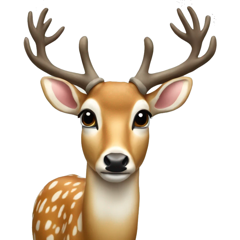 Fallow deer with a tiny bow on its ear  emoji