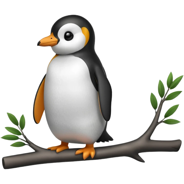 A penguin standing on a branch  emoji