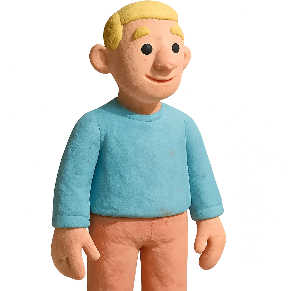 pastel colors claymation style man emoji