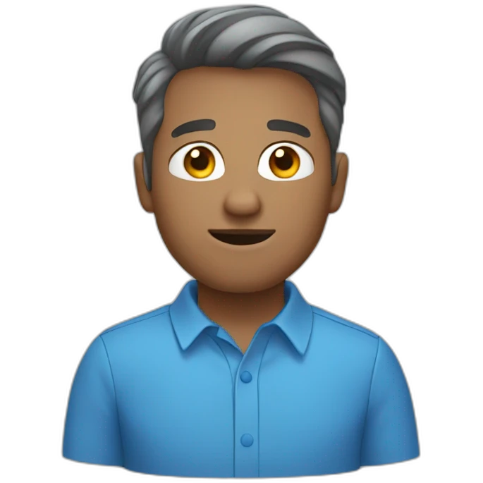 white man with blue shirt emoji