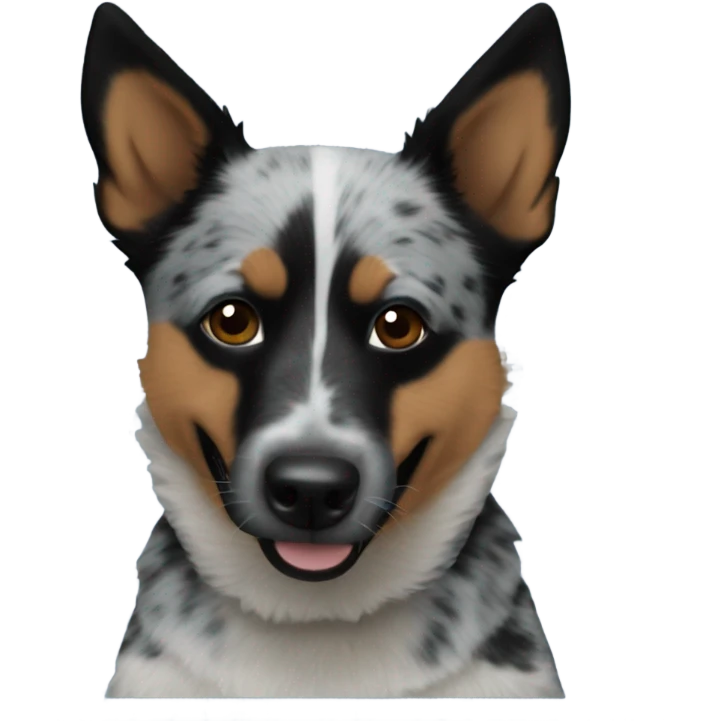 Blue heeler with black face emoji