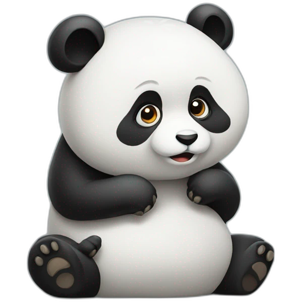 Confused panda emoji
